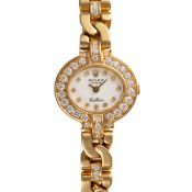 A LADY'S 18K SOLID YELLOW GOLD & DIAMOND ROLEX GENEVE CELLINI BRACELET WATCH CIRCA 1990s, REF.