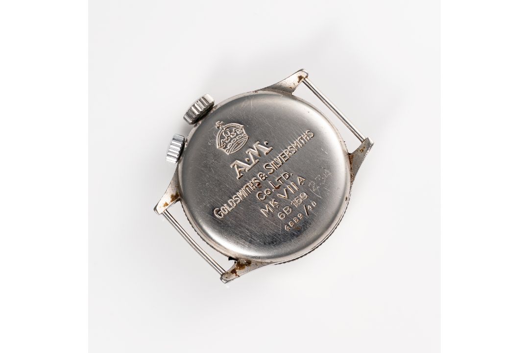 A RARE GENTLEMAN'S SIZE STAINLESS STEEL BRITISH MILITARY RAF OMEGA WEEMS AIR MINISTRY PILOTS WRIST - Image 8 of 9