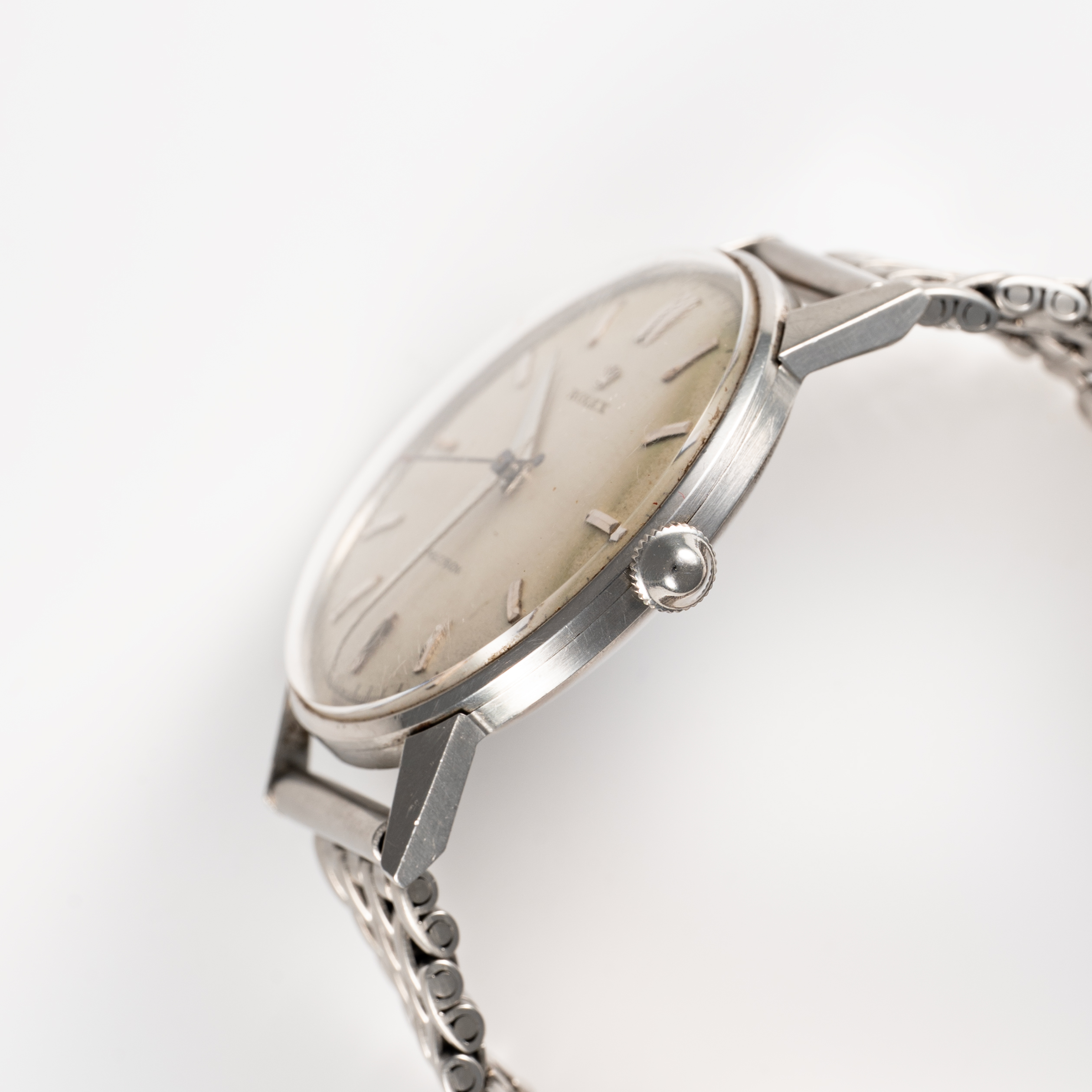 A RARE GENTLEMAN'S LARGE SIZE STAINLESS STEEL ROLEX PRECISION WRIST WATCH CIRCA 1950s, REF. 4363 - Image 5 of 9
