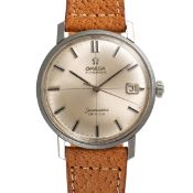 A GENTLEMAN'S STAINLESS STEEL OMEGA SEAMASTER DE VILLE AUTOMATIC DATE WRIST WATCH CIRCA 1960s WITH