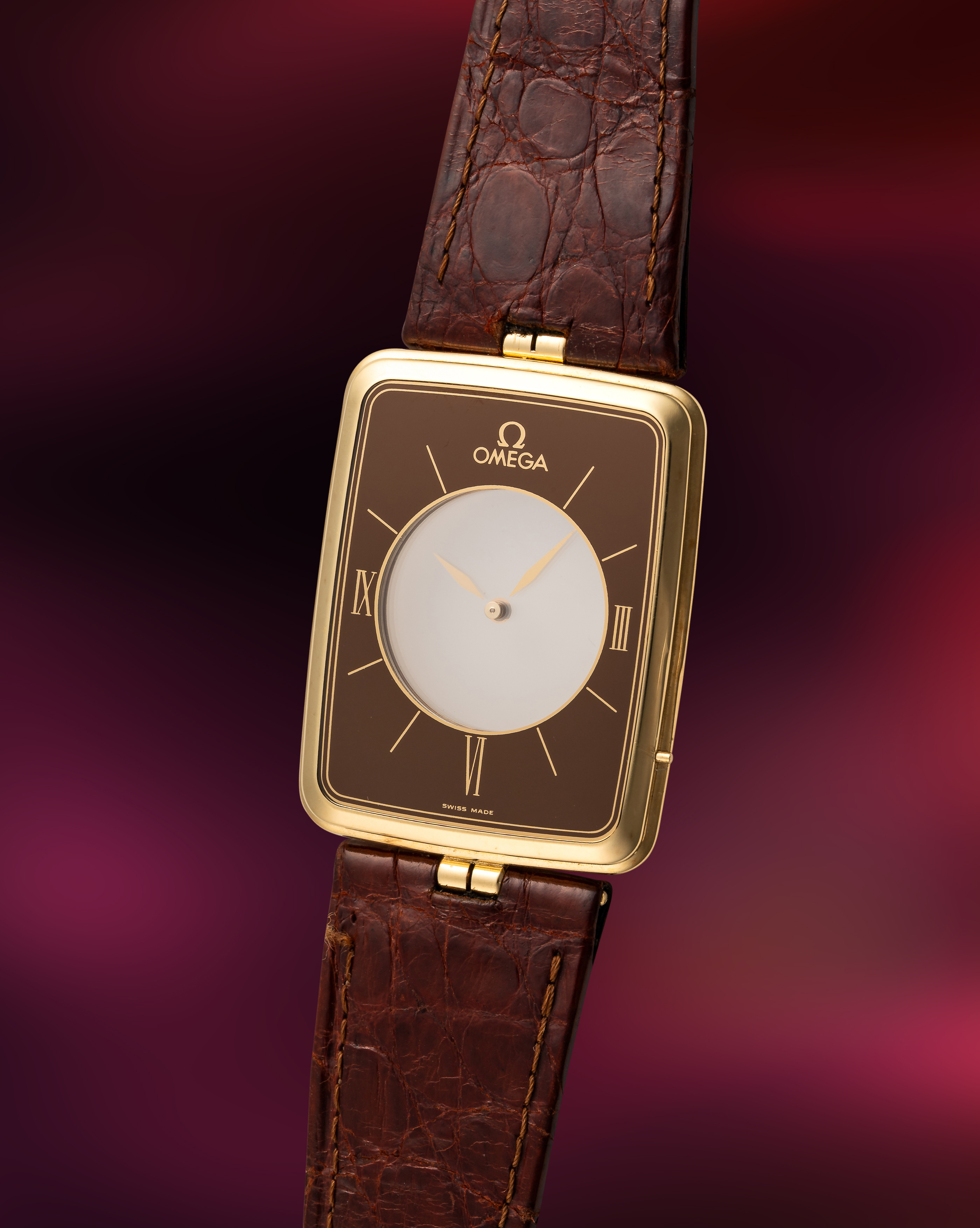 A FINE GENTLEMAN'S SIZE 18K SOLID GOLD OMEGA LA MAGIQUE MYSTERY DIAL WRIST WATCH CIRCA 1982, REF. BA - Image 2 of 9
