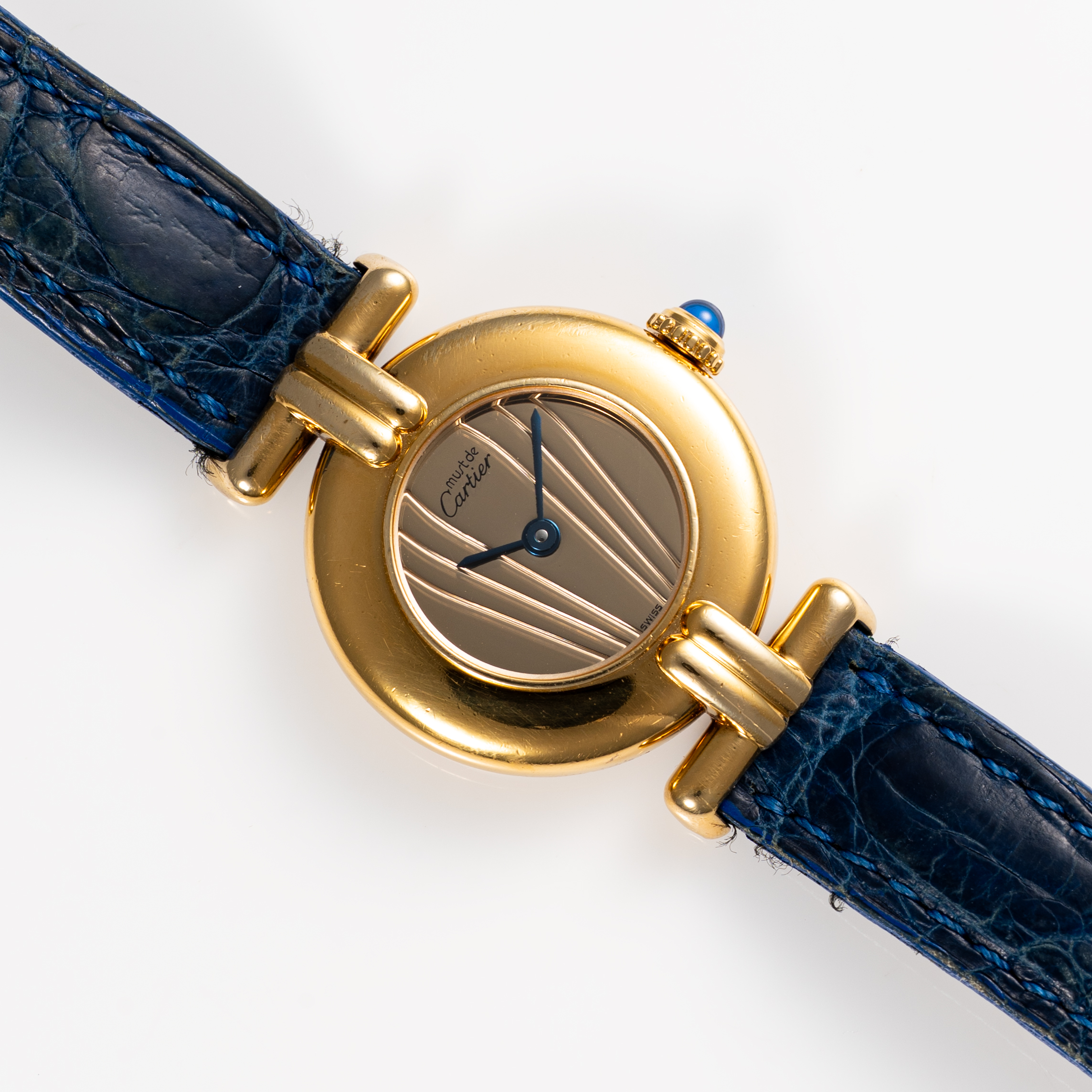 A LADIES SOLID SILVER GILT MUST DE CARTIER COLISEE WRIST WATCH CIRCA 1990s, REF. 590002  ACCOMPANIED - Image 3 of 8