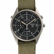 A GENTLEMAN'S STAINLESS STEEL BRITISH MILITARY SEIKO 