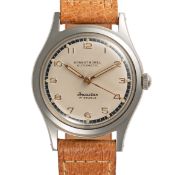 A GENTLEMAN'S SIZE STAINLESS STEEL ERNEST BOREL INCASTAR AUTOMATIC WRIST WATCH CIRCA 1943, REF.