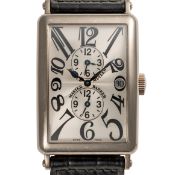 A GENTLEMAN'S SIZE 18K SOLID WHITE GOLD FRANCK MULLER LONG ISLAND MASTER BANKER TRIPLE TIME ZONE