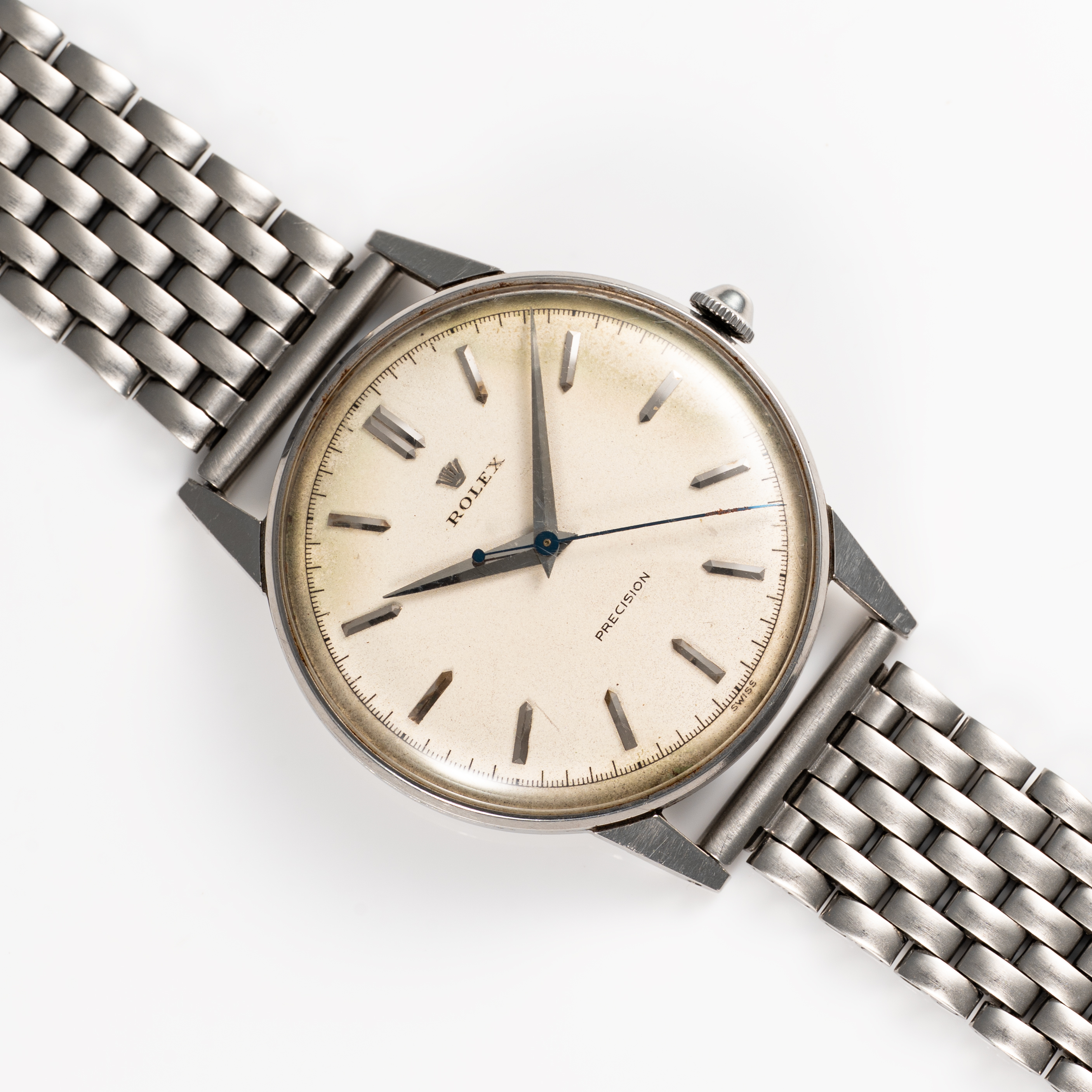 A RARE GENTLEMAN'S LARGE SIZE STAINLESS STEEL ROLEX PRECISION WRIST WATCH CIRCA 1950s, REF. 4363 - Image 4 of 9