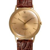 A FINE GENTLEMAN'S LARGE SIZE 18K SOLID GOLD ROLEX CHRONOMETER WRIST WATCH CIRCA 1960, REF. 8940