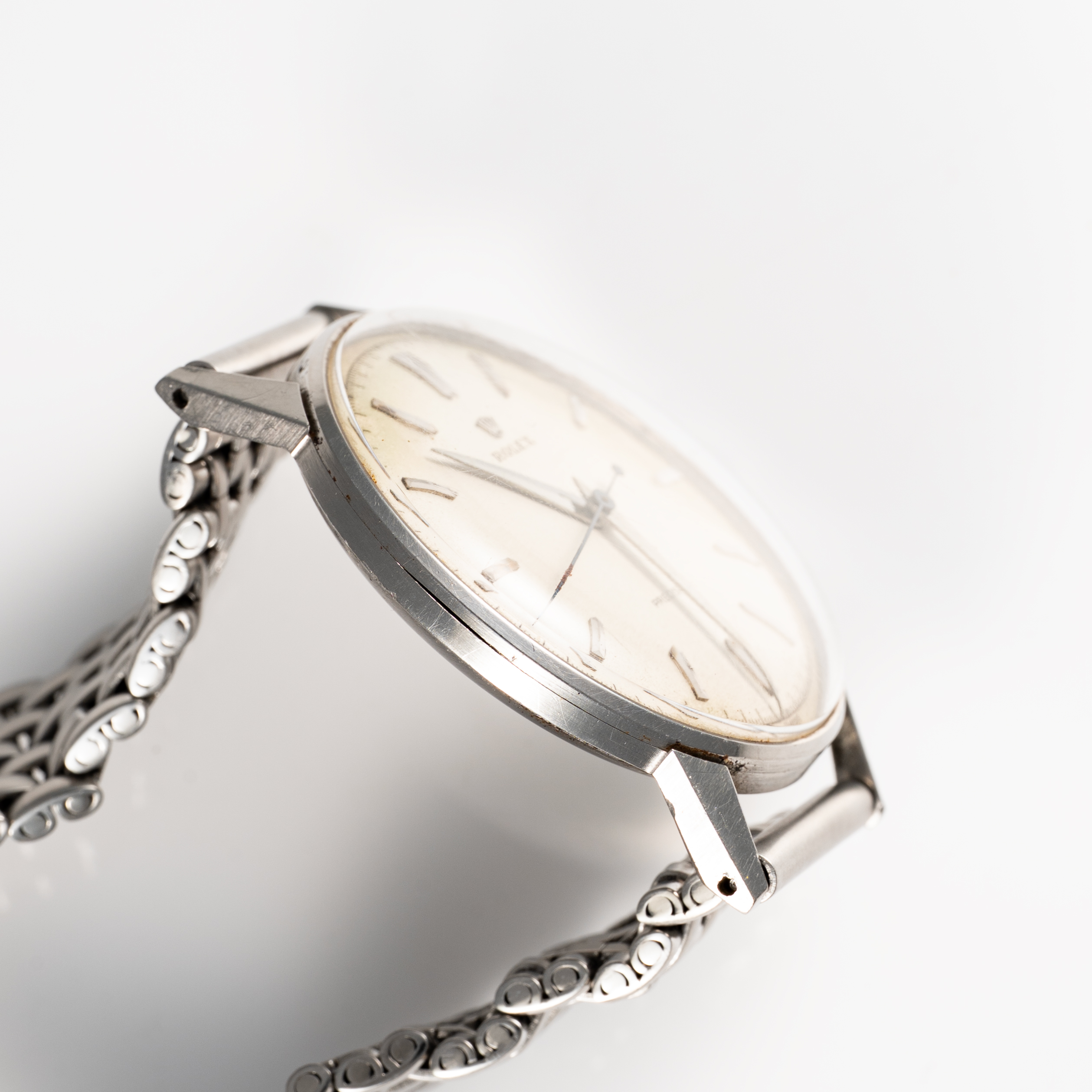 A RARE GENTLEMAN'S LARGE SIZE STAINLESS STEEL ROLEX PRECISION WRIST WATCH CIRCA 1950s, REF. 4363 - Image 6 of 9