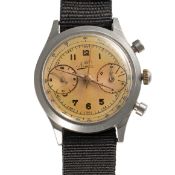 A GENTLEMAN'S LARGE SIZE STAINLESS STEEL NIMER CHRONOGRAPH WRIST WATCH CIRCA 1940s, REF. 2501