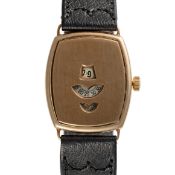 A GENTLEMAN'S SIZE 9CT SOLID GOLD JUMP HOUR GUICHETS WRIST WATCH CIRCA 1930s Movement: 15J, manual