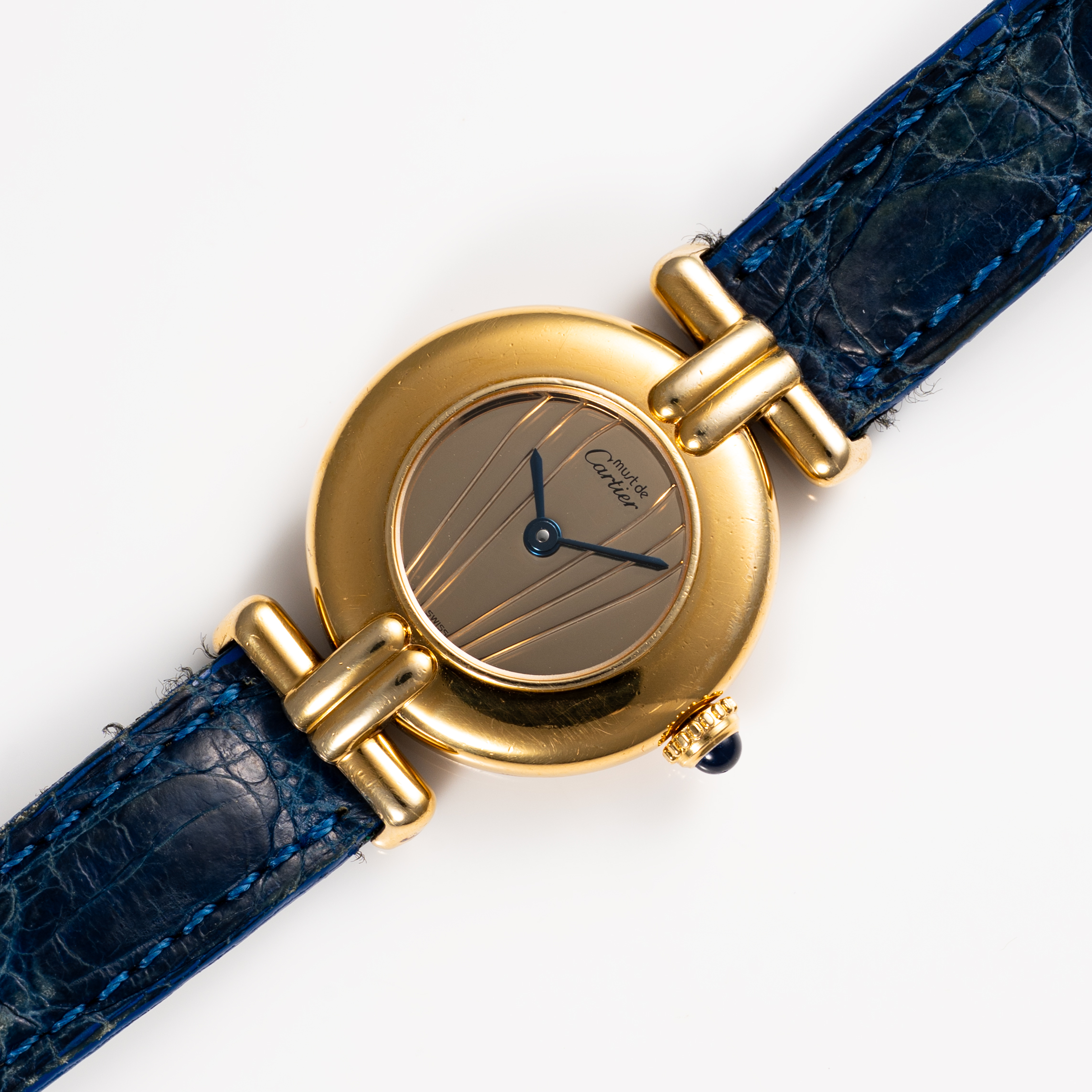 A LADIES SOLID SILVER GILT MUST DE CARTIER COLISEE WRIST WATCH CIRCA 1990s, REF. 590002  ACCOMPANIED - Image 4 of 8