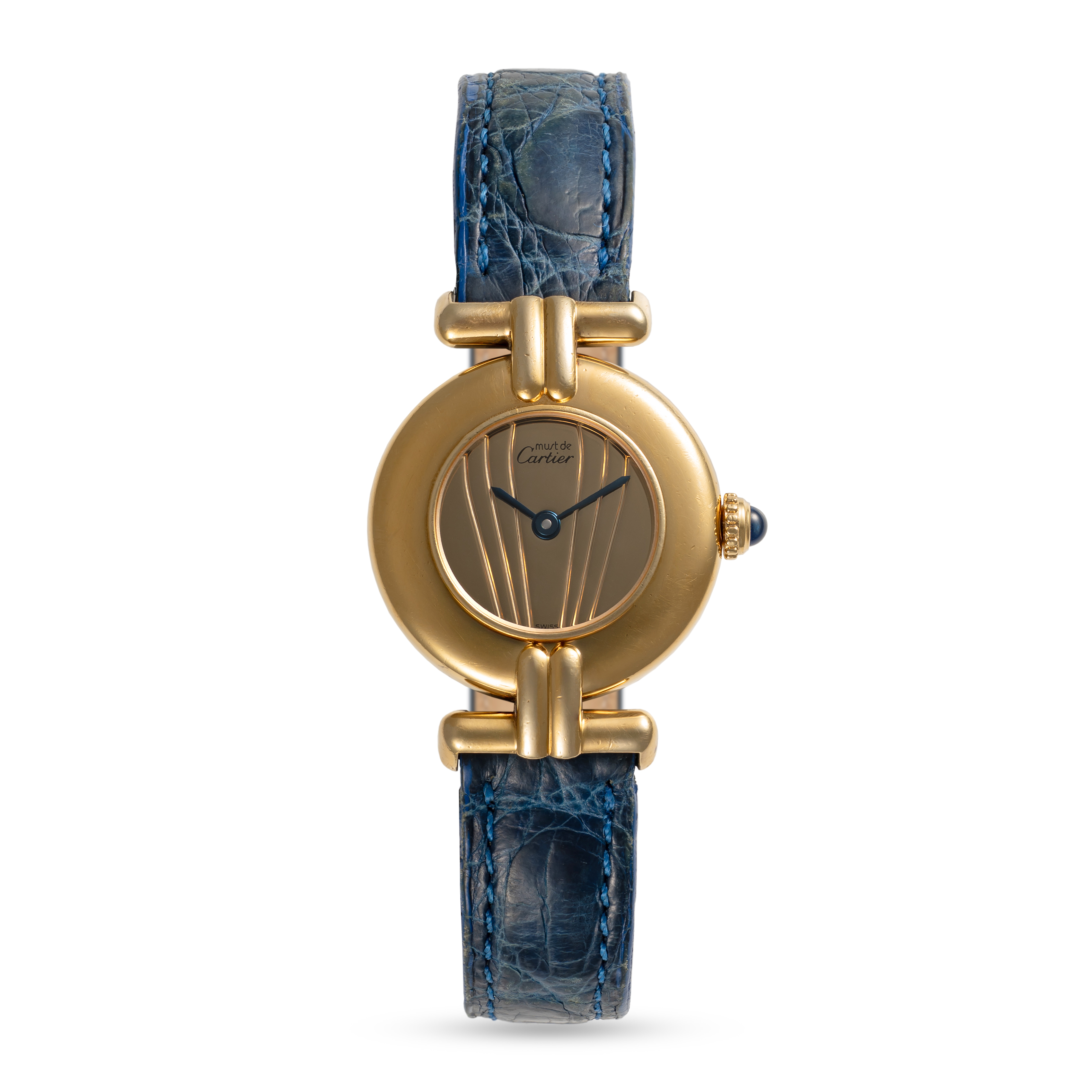 A LADIES SOLID SILVER GILT MUST DE CARTIER COLISEE WRIST WATCH CIRCA 1990s, REF. 590002  ACCOMPANIED - Image 2 of 8