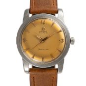 A GENTLEMAN'S SIZE STAINLESS STEEL OMEGA SEAMASTER AUTOMATIC WRIST WATCH  CIRCA 1952, REF. C 2577-