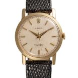 A GENTLEMAN'S SIZE 18K SOLID GOLD ROLEX CHRONOMETER WRIST WATCH CIRCA 1950s, WITH "HONEYCOMB"