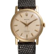 A GENTLEMAN'S SIZE 18K SOLID GOLD ROLEX CHRONOMETER WRIST WATCH CIRCA 1950s, WITH 