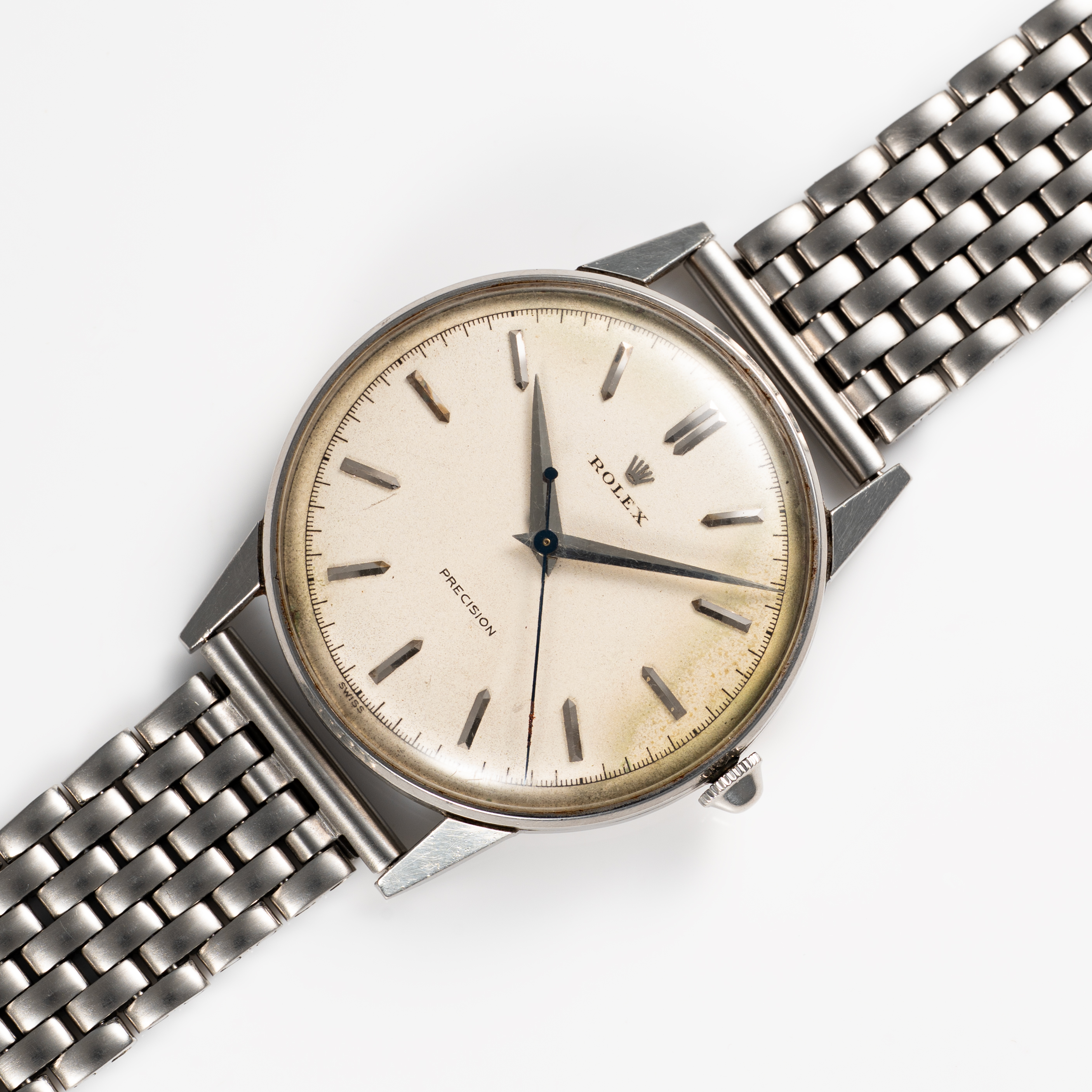 A RARE GENTLEMAN'S LARGE SIZE STAINLESS STEEL ROLEX PRECISION WRIST WATCH CIRCA 1950s, REF. 4363 - Image 3 of 9