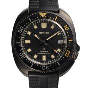 A GENTLEMAN'S SIZE PVD COATED SEIKO DIVER 200M PROSPEX PROFESSIONAL 600M WRIST WATCH DATED 2022,