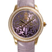 A FINE LARGE SIZE 18K SOLID GOLD & DIAMOND WILLIAM & SON, LONDON WRIST WATCH CIRCA 2017, PURPLE