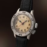 A RARE GENTLEMAN'S SIZE STAINLESS STEEL BRITISH MILITARY RAF MOVADO WEEMS AIR MINISTRY PILOTS