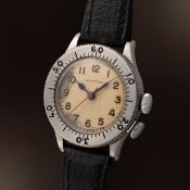 A RARE GENTLEMAN'S SIZE STAINLESS STEEL BRITISH MILITARY RAF MOVADO WEEMS AIR MINISTRY PILOTS