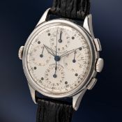 A FINE & RARE GENTLEMAN'S LARGE SIZE STAINLESS STEEL UNIVERSAL GENEVE AERO COMPAX CHRONOGRAPH