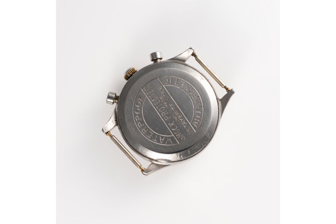 A GENTLEMAN'S LARGE SIZE STAINLESS STEEL NIMER CHRONOGRAPH WRIST WATCH CIRCA 1940s, REF. 2501 - Image 7 of 8