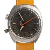 A GENTLEMAN'S SIZE STAINLESS STEEL OMEGA CHRONOSTOP DRIVERS WRIST WATCH CIRCA 1968, REF. 145.010