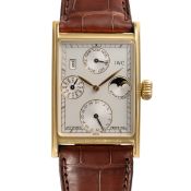 A FINE GENTLEMAN'S SIZE 18K SOLID YELLOW GOLD IWC NOVECENTO MOONPHASE PERPETUAL CALENDAR WRIST WATCH