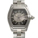 A GENTLEMAN'S SIZE STAINLESS STEEL CARTIER ROADSTER AUTOMATIC BRACELET WATCH DATED 2005, REF. 2510