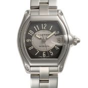 A GENTLEMAN'S SIZE STAINLESS STEEL CARTIER ROADSTER AUTOMATIC BRACELET WATCH DATED 2005, REF. 2510