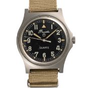 A GENTLEMAN'S STAINLESS STEEL BRITISH MILITARY PRECISTA QUARTZ 