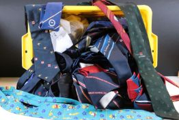 Large quantity of ties to include various sporting related examples featuring football, golf,