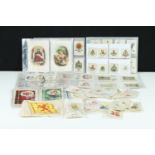 Cigarette Cards - A large collection of mixed silk cigarette cards to include Flags, League Colours,