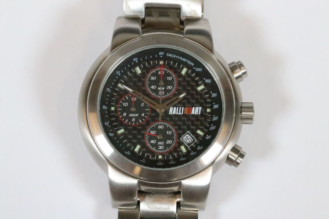 Boxed RalliArt Chronograph wrist watch with stainless steel strap, contained within case - Image 2 of 6