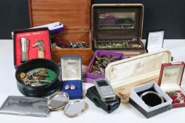 Collection of costume jewellery and other items to include a millefiori pendant with a sterling