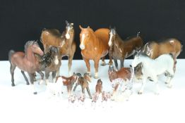 Seven Beswick horse figurines to include 'Champion Hasse Dainty', all marked to the bottom with