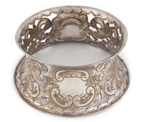 A George III old Sheffield plated dish ring, unmarked, circa 1770, circular form, pierced and