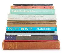 A collection of silver reference books and auction house catalogues, including: Kenneth Blakemore,
