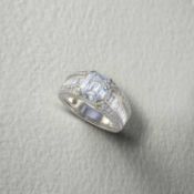 CARTIER, A DIAMOND DRESS RING, set with an Asscher-cut diamond weighing 4.00cts within shoulders set