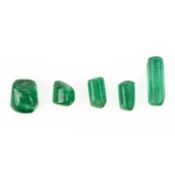 † FIVE POLISHED EMERALDS, approximately 15.50cts total A verbal report from GCS (5786-0983) states