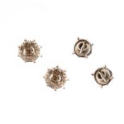 TWO PAIRS OF PLATINUM EAR STUD MOUNTS, one pair with maker's mark EF and stamped 950 with