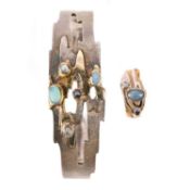 Paula Bolton, an amethyst, opal doublet and moonstone demi-parure, circa 1980, comprising: a