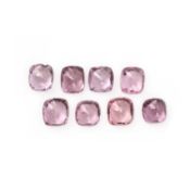 NINE CUSHION-SHAPED SPINELS, approximately 11.00cts total