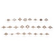 A LARGE COLLECTION OF 25 RING MOUNTS, comprising; six diamond-set ring mounts, in white gold, of