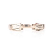 A DIAMOND-SET RING MOUNT, with two tapering baguette-cut diamonds, loose, in platinum, maker's
