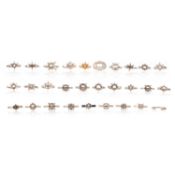 A LARGE COLLECTION OF 29 RING MOUNTS, comprising; a diamond ring mount, set with a baguette-cut