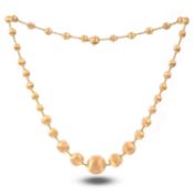 MARCO BICEGO, A GOLD BEAD NECKLACE, each link of textured spherical design in yellow gold, signed to