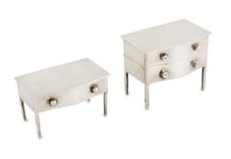 Two novelty Edwardian silver stamp boxes, one by Asprey & Co Ltd, Birmingham 1909, and one by A &