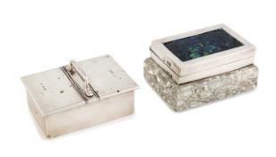 An Edwardian novelty silver stamp box, probably by William Hurcomb, London 1909, in the form of a