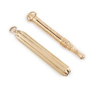 An American 9-carat gold propelling pencil, by Aikin, Lambert and Co., fluted cylindrical form, with